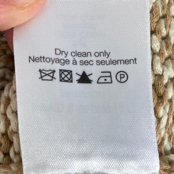 NEW Veronica Beard Crochet Knit Beige Tan Short‎ Sleeve Sweater Top Size Large L - Picture 8 of 12